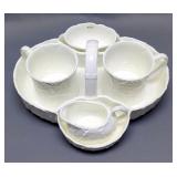 Coalport Bone China Country Ware Mugs, Creamer, Sugar, And Carrier
