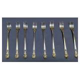 Alvin Sterling Silver Bowl And Plate, Traub Bros. Co 1895 Cocktail Forks, Man With Water Pail Salt A