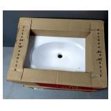 Vanity Top Oval Solid White Porcelain Sink Basins, Qty 2, 25" x 19", Fits 24" x 18" Vanity