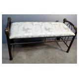 Upholstered Metal Framed Sitting Bench, 21.5" x 42" x 18"