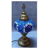 Turkish Mosaic 13.5" Table Lamp, Powers On