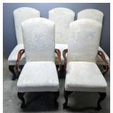 Upholstered Dining Chairs With Claw Feet, Captain Chairs, Qty 2, 43" x 24" x 24", Armless Chairs, Qt