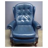 Bradington Young Reclining Wingback Chair With Brass Nail Trim And Cabriole Legs, 40" x 34" x 34"