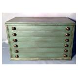 Handcrafted Wood 6 Drawer Chest, 13.75" x 22" x 12"