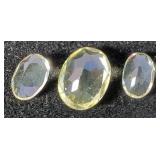 Lemon Quartz Oval Cut Loose Stones, Set Of 3, Approx 8mm x 6mm And 6mm x 4mm, Qty 2