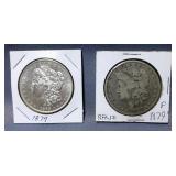 1879 Morgan Silver Dollars, Qty 2