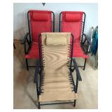 Vinyl And Fabric Loungers, Qty 5, And Patio Fabric Chairs, Qty 3