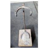 Hand Crafted Wood And Horseshoe Fireplace Tool Set