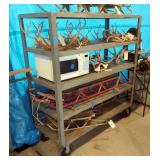 Metal 5 Shelf Rolling Cart, 66" x 64" x 24.5"