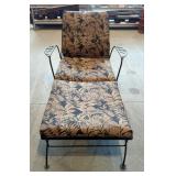 Metal Framed Rolling Patio Lounge Chair, 33" x 32" x 72", Fully Extended