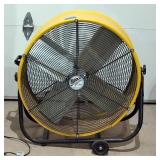 Ventomatic Maxx Air High Velocity Portable Wheeled Drum Fan, Model BF24TFYPL Yellow, 30" Tall, And L