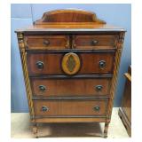 Antique B Gorman Furniture Company 5-Drawer Chest Of Drawers On Casters, 50" x 32" x 21"