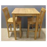 Wood Dinette Set Including Table, 36" x 30" x 30", And Matching Chairs, Qty 2