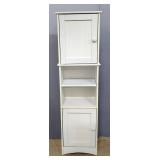 Pressed Wood Tiered 2-Door Storage Cabinet With Shelf, 50" x 14" x 9.5"