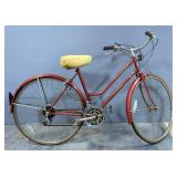 Vintage Schwinn World Tourist Ladies 10 Speed Bicycle With 26" Wheels
