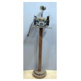 Project Master 6" Bench Grinder With Flexible Lamp, Missing Bulb, On Custom Steel Frame, 36" x 14" x