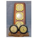 Vintage Fee And Stemwedel Nautical Ship Wheels Barometer/Thermometer And Sunbeam Barometer/Thermomet