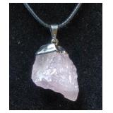 Natural Rose Quartz Pendant Necklace With Gift Box