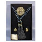 Heidi Davis Costume Necklace And Earring Set, Lion Motiff