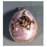 Carved Wood Decorative Basket, Assorted Shells Qty 3 And Coral Piece