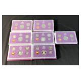 United States Mint Proof Sets, Qty 7, Years Include, 1984, 1985, 1987, 1988, 1989, 1990, And 1992