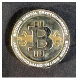 Gold Plated Bitcoin Digital Cryptocurrency Coin