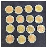 Russian Rubles Commemorative Wild Life Coins, Qty 15