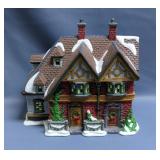 Heartland Valley Village Porcelain Church And Cottage, Both In Original Boxes And With Snow Covered 