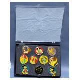 The Disney Channey 10th Anniversary Character Pin Set, The Nightmare Before Christmas Pin, And Disne