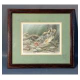 JW Harris Painting Large Mouth Bass 18"Wide X 16"Tall