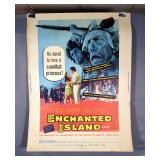 Vintage Enchanted Island Movie Poster, 40" x 30", Marked Y 58-432