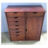 Wood Cabinet With 8 Drawers And Cabinet Door, 31.5" x 24" x 13.5"