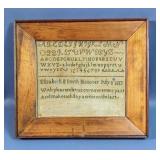 Antique Needlework by Elizabeth B Smith 1813, Framed Needlework, 12" x 13"