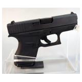 Glock 43 9x19 Pistol SN# ADWF266, 2 Total Mags, Speed Loader, Active Pro Gear Nylon Holster, Paperwo