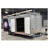 2019 Bravo Enclosed Dual Axle Bumper Pull Utility Trailer With Double Door On Side And Drop Ramp, VI
