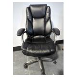Upholstered Executive Adjustable Rolling Office Chairs, Qty 2, 46" x 27" x 25" And 43" x 25.5" x 27"