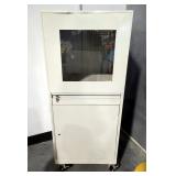 Vintage Metal Locking Rolling Storage Cabinet, 63" x 26" x 24"