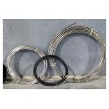 Stainless Steel 1/4" And 1/2" Tubing, Unknown Lengths, And Hydraulic Hose