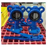 ABZ 2" Rubber Seated Butterfly Valves, Qty 2