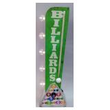 Billiards Double Sided Lighted Marquee Sign, 25" x 7.1" x 4.3", Battery Powered, Includes 6 LED Bulb