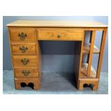 Jamestown Sterling 3 Drawer Solid Wood Desk With 2 Storage Cubbies, 29" x 40" x 20"