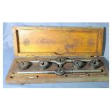 Vintage Craftsman Jigsaw With Replacement Blades And B & Co Screw Plate Tap And Die Set In Wood Box