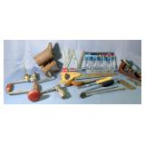Vintage Hand Tools, Includes Braces, Saws, Plane, Level, Chisel, Ruler, Parts Jars, And More