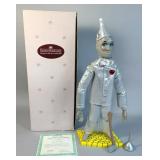 Ashton-Drake Galleries Wizard Of Oz Tin Man Porcelain Doll, 17" Tall, With Ax And Oil Can, On Stand,