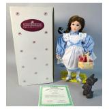 Ashton-Drake Galleries Wizard Of Oz Dorothy Porcelain Doll, 13" Tall, With Toto Figure And Basket, O