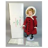 Danbury Mint Shirley Temple Christmas Doll Collection Little Caroler Porcelain Doll, 17" Tall, Seria