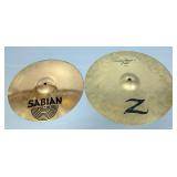 Zildjian Custom Medium Crash Cymbal, 17", And Sabian B8Pro 14" Medium Hi-Hat Cymbal