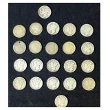 Mercury Dimes, Qty 17, Dates Range 1916 - 1945, Barber Dimes, Qty 4, Dates 1903, 1905 & 1914 And 185