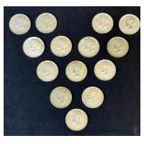 Kennedy Half Dollars, 1964, Qty 2, 1965, Qty 3, 1966, Qty 4, And 1967, Qty 5