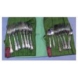 Silver R. Wallace Sectional Triple Forks Qty 12, And Spoons Qty 3